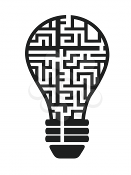 isolated light bulb maze from white background