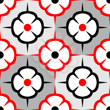 Royalty Free Clipart Image of a Seamless Flower Pattern