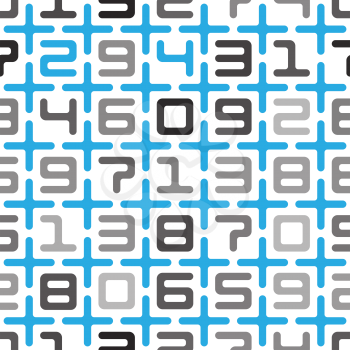 Royalty Free Clipart Image of a Digits and Crosses Background