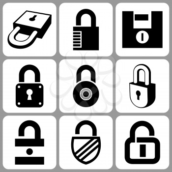 Royalty Free Clipart Image of Lock Icons