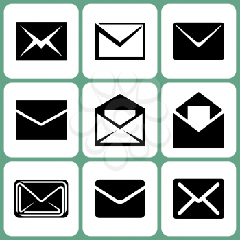 Royalty Free Clipart Image of Mail Icons