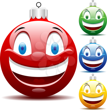Royalty Free Clipart Image of Cartoon Christmas Ornaments