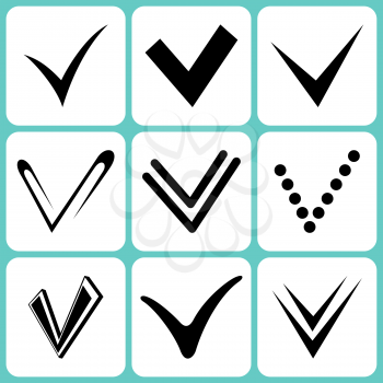 Royalty Free Clipart Image of Check Marks
