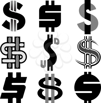 Royalty Free Clipart Image of Dollar Signs