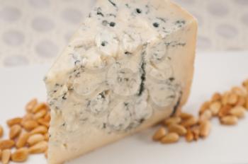 Royalty Free Photo of Gorgonzola Cheese and Pine Nuts