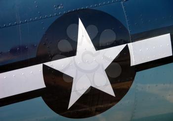 Royalty Free Photo of the Airforce Insignia On Side Of Aircraft