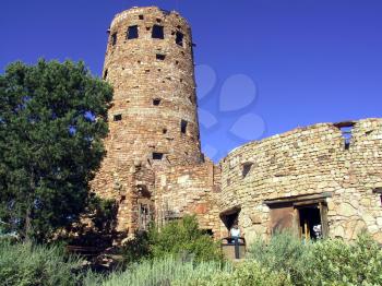 Royalty Free Photo of a Watch Tower in the Grand Canyon