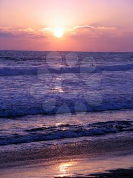 Royalty Free Photo of the Beach at Sunset