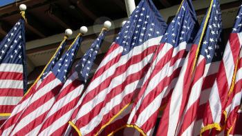 Royalty Free Photo of American Flags