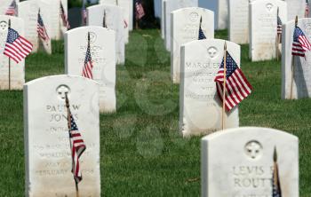 Royalty Free Photo of Gravestones At A National Cemetery