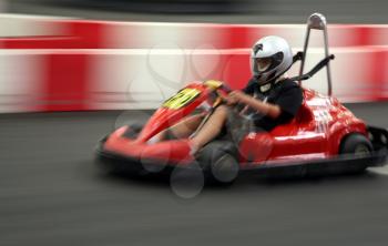 Royalty Free Photo of a Person Go Karting 