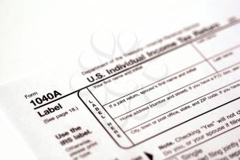 Royalty Free Photo of a Personal Income Tax 1040a Form