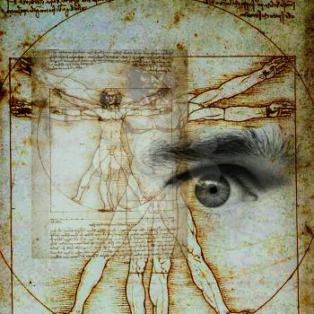 Royalty Free Photo of Leonardo Da Vinci's Vitruvian Man