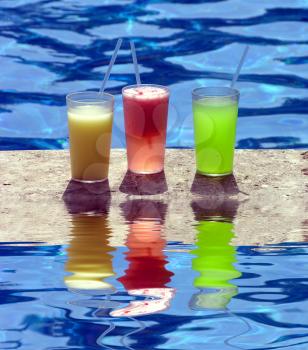 Royalty Free Photo of Poolside Drinks