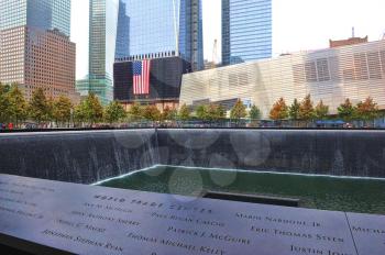 Royalty Free Photo of the 9-11 Memorial Fountains in Manhattan, New York