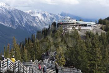 The Gondola and observation center at Sulfer Mountain, just above Banff, Banff National Park, Alberta, Canada.