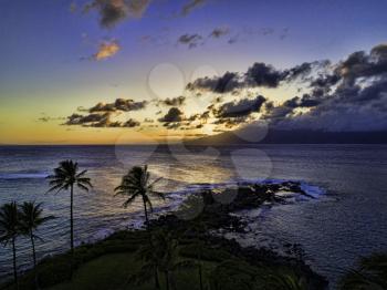 Royalty Free Photo of Sunset at Kapalua Bay, Maui, Hawaii. 