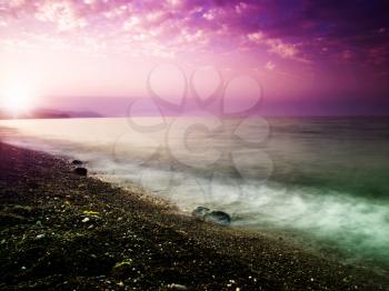 Beauty sunset on the sea. Natural landscape for your design
