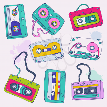 Royalty Free Clipart Image of a Cassette Tape Background