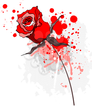 Royalty Free Clipart Image of a Grunge Rose