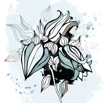 Bluebell flower. Watercolor Hand drawn Vector illustration.