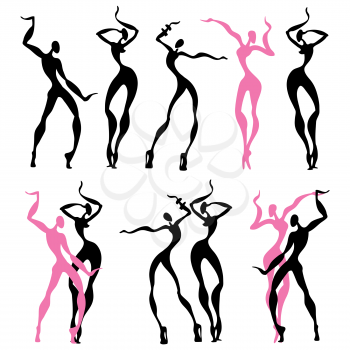 Abstract dancing figures.