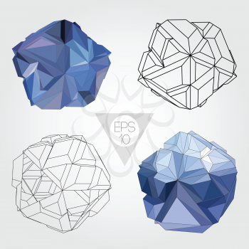 3D sphere set. Abstract geometric object. Vector concept illustration.