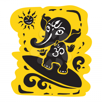 Ganpati, Hindu God Ganesha. Vector hand drawn illustration