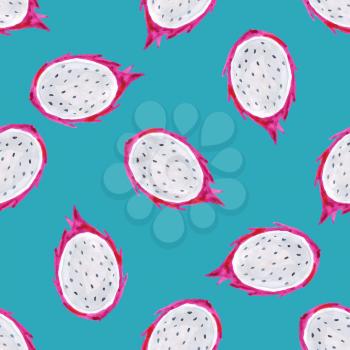 Watercolor pitaya. Hand painted seamless pattern with exotic fruits. Seamless background
