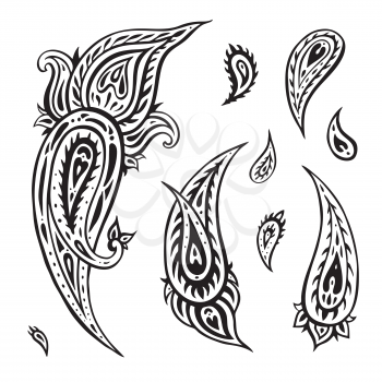 Paisley. Ethnic ornament. Vector illustration isolated. Hand Drawn old fashioned pattern