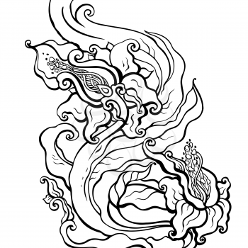 Abstract Flower. Hand Drawn Boho ornament. Vector illustration