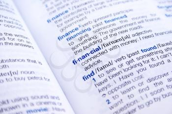 Royalty Free Photo of the Words Finance and Financial in a Dictionary