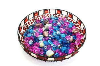 Royalty Free Photo of Colourful Stones in a Bowl