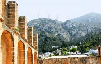 Royalty Free Photo of the Historic Bellapais Abbey in Kyrenia, Northern Cyprus