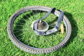 Royalty Free Photo of a Bicycle Wheel