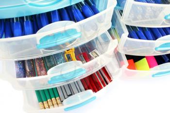 Royalty Free Photo of Drawers Full of Pens