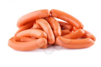 Sausages isolated on white background.