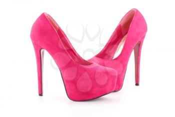 Pink shoes isolated on white background.