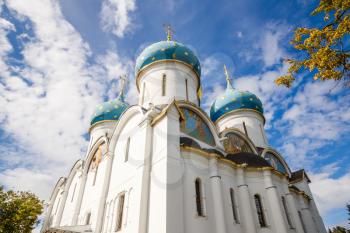 The Assumption Cathedral in The Holy Trinity Lavra of St. Sergius in Sergiev Posad, Russia.
