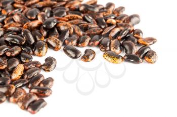 Scarlet runner beans on a white background.