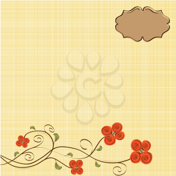 Royalty Free Clipart Image of a Floral Background With Text Space