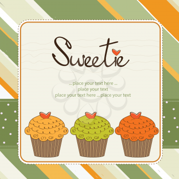 Royalty Free Clipart Image of a Cupcake Background