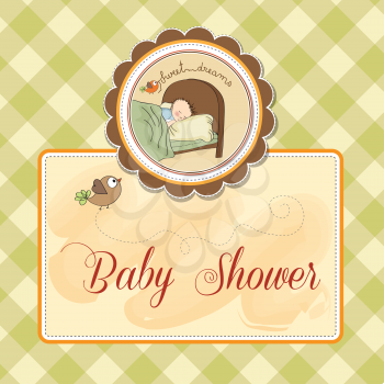 Royalty Free Clipart Image of a Baby Shower Invitation For a Boy