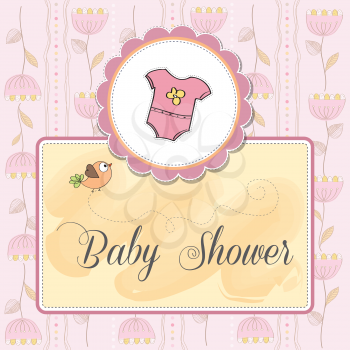 Royalty Free Clipart Image of a Baby Shower Invitation for a Girl