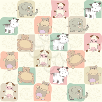Royalty Free Clipart Image of a Background of Animals