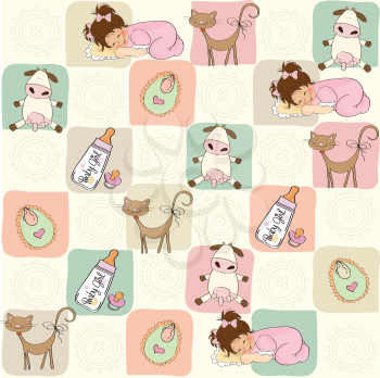 Royalty Free Clipart Image of a Background With Baby Images