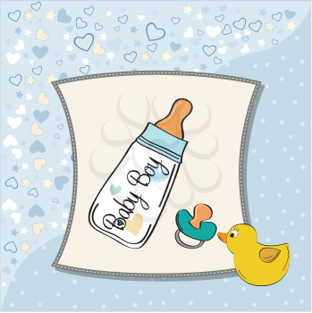 Royalty Free Clipart Image of a Baby Boy Birth Announcement