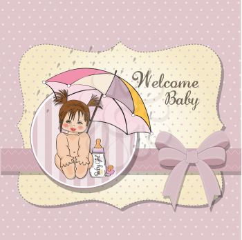 Royalty Free Clipart Image of a Baby Shower Invitation With Welcome Baby on It
