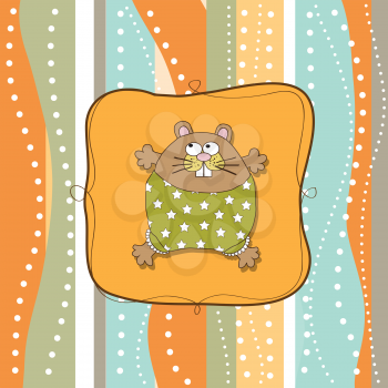 Royalty Free Clipart Image of a Background With a Fat Rat