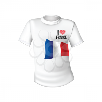 Royalty Free Clipart Image of an I Love France T-Shirt